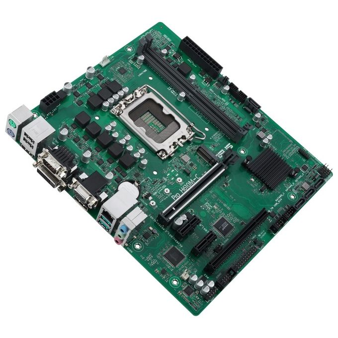 ASUS PRO H610M-C CSM Scheda Madre mATX, Intel H610, LGA1700, DDR5, PCI 5.0, LAN Intel 1Gb, Realtek 7.1 Surround, 1xM.2, 4xSATA 6GB-s, USB 3.2 Gen 2, ASUS Control Center Express, Nero
