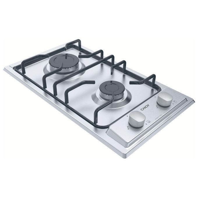 Candy Idea CHW23X Piano Cottura Stainless Steel da Incasso 28.8cm a Gas 2 Fornelli