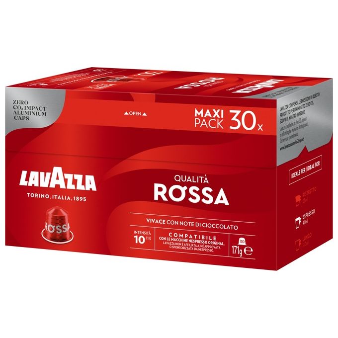 Lavazza LVRS30CAP Qualita' Rossa Capsule Caffe' Compatibili Nespresso Original 30 Capsule Intensita' 10 171 Kg