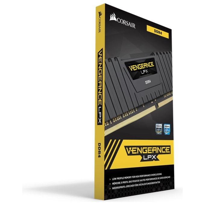 Corsair Vengeance LPX DDR4 PC4-25600, 3.200 MHz, C16, Nero Kit 16GB (2x 8GB)