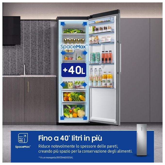 Samsung RR39C7BC5S9 Frigorifero Monoporta Serie Twin AI 387 Litri Classe Energetica E