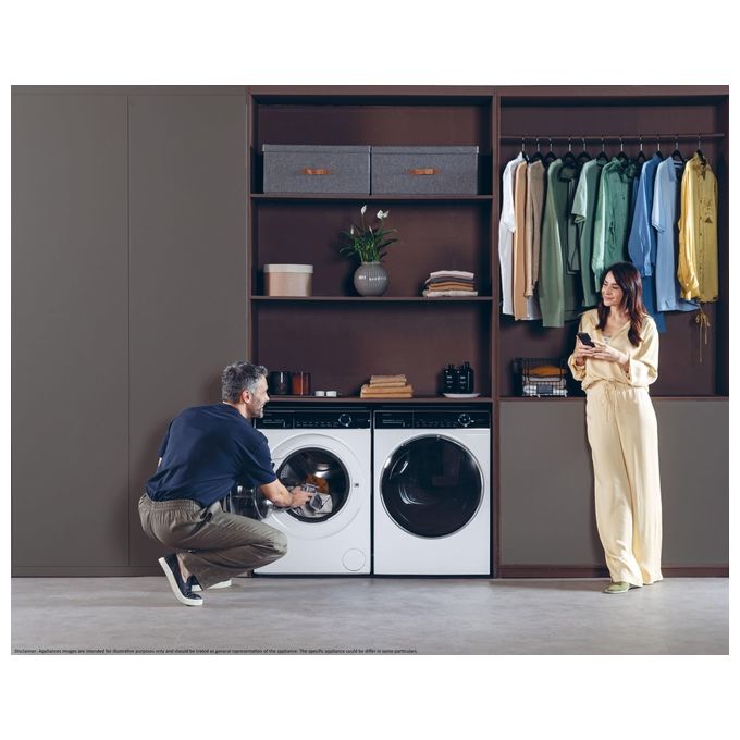 Haier HW100BD149 Lavatrice caricamento frontale 10 kg Classe A Profondita' 54 cm Centrifuga 1400 giri Motore Inverter Funzione Vapore colore Bianco Wifi