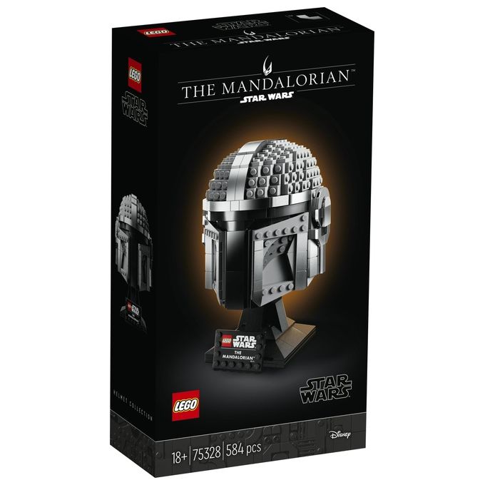 LEGO Star Wars 75328 Casco del Mandaloriano, Elmo da Collezione, Regalo per Adulti da Esposizione di Guerre Stellari