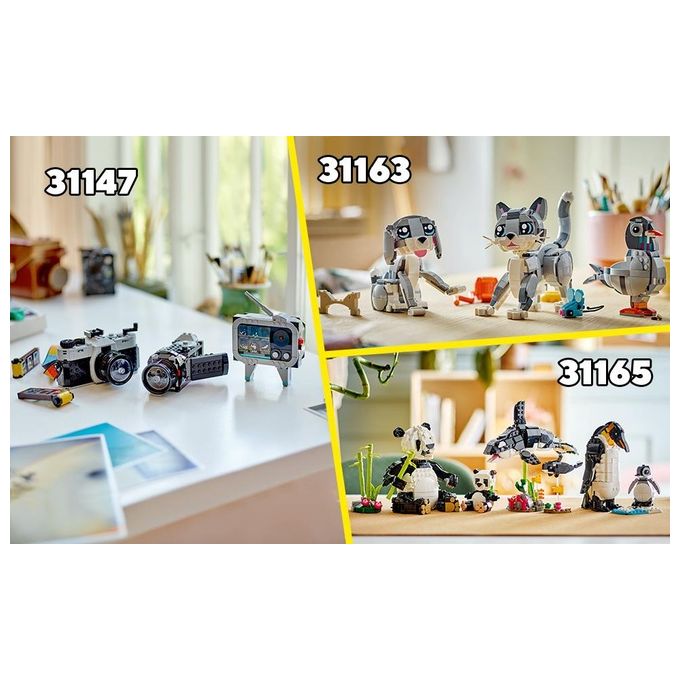 LEGO Creator 31147 3in1 Fotocamera Retro 31147-LEGO Giochi per Bambini 8+ Anni Macchina Fotografica Trasformabile in Videcamera o TV