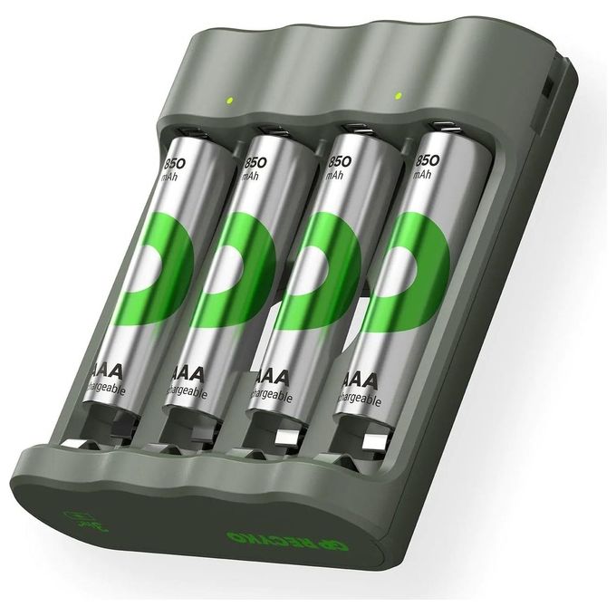 GP Batteries ReCyko B441 4-Port Modello USB Caricabatterie con 4xAAA NiMh 850mAh
