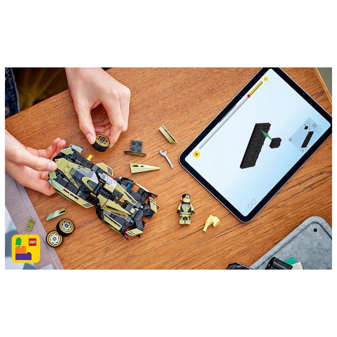 LEGO Speed Champions Super Car Lamborghini Lambo V12 Vision GT Macchina Giocattolo per Bambini da 10 Anni Modellino di Auto da Costruire con Minifigure del Pilota Idea Regalo da Collezione 76923