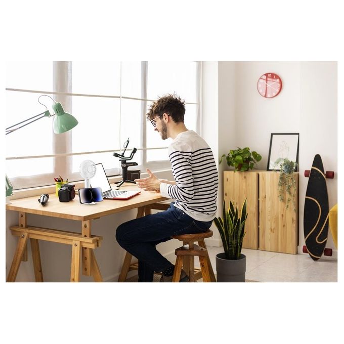 Cellularline ventilatore mini breezy bianco per climatizzazione portatile e uso domestico