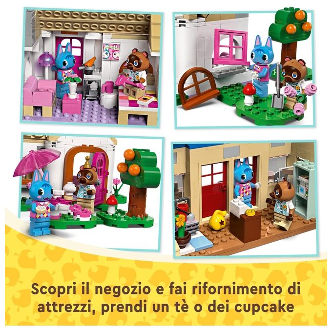 LEGO Animal Crossing 77050 Bottega di Nook e casa di Grinfia, Giochi Creativi per Bambini 7+ con Negozio e Casa Giocattolo