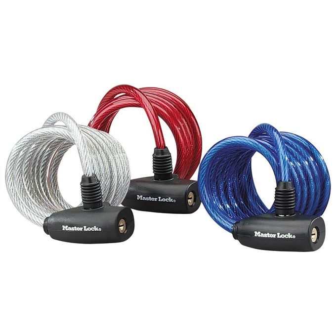 Master Lock 8127EURTRI 3 Lucchetti per Bici con Chiave 1.8mt 8mm