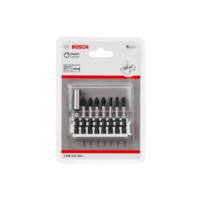 Bosch Impact Control Kit Inserti di Avvitamento PH 2- PZ 2-T 20-T 25-T 30 1 Kit