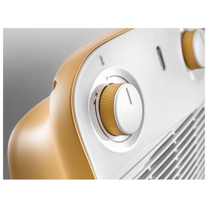 DeLonghi HFS50B20.YE Vertical Edge Termoventilatore Verticale Potenza 2000 W Timer Bianco-Giallo