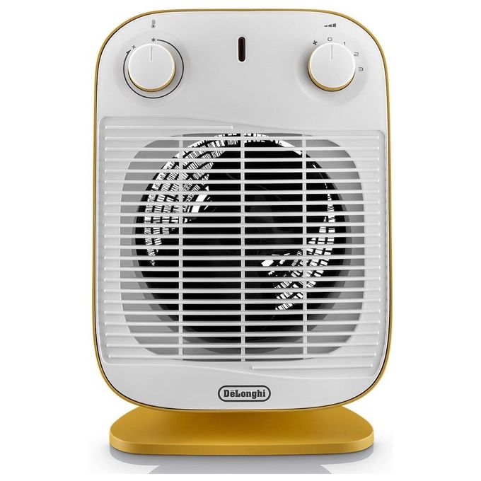 DeLonghi HFS50B20.YE Vertical Edge Termoventilatore Verticale Potenza 2000 W Timer Bianco-Giallo