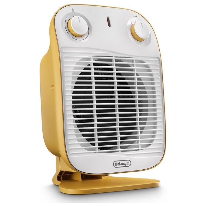 DeLonghi HFS50B20.YE Vertical Edge Termoventilatore Verticale Potenza 2000 W Timer Bianco-Giallo