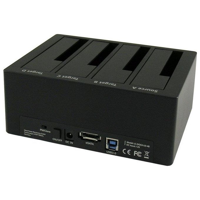 LC-Power LC-DOCK-U3-4B Docking Station per Unita' di Archiviazione Usb 3.0 Type-A Nero