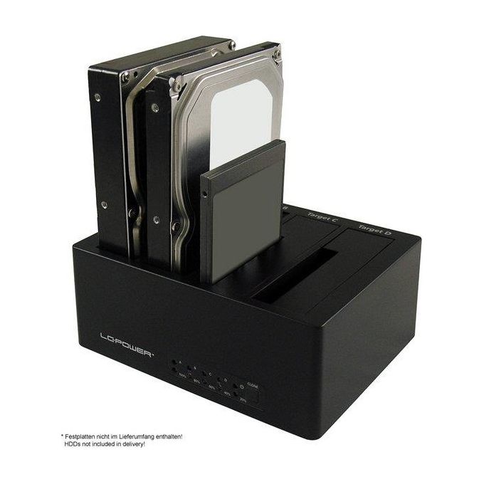 LC-Power LC-DOCK-U3-4B Docking Station per Unita' di Archiviazione Usb 3.0 Type-A Nero