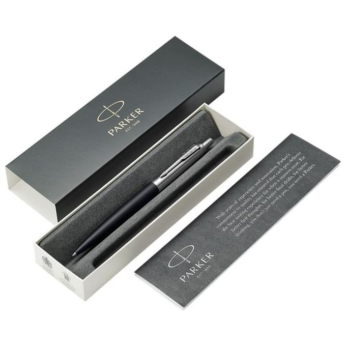 Parker Jotter Penna a Sfera Xl Finitura Cromata Punta Media Inchiostro Blu Confezione Regalo Richmond Matte Black