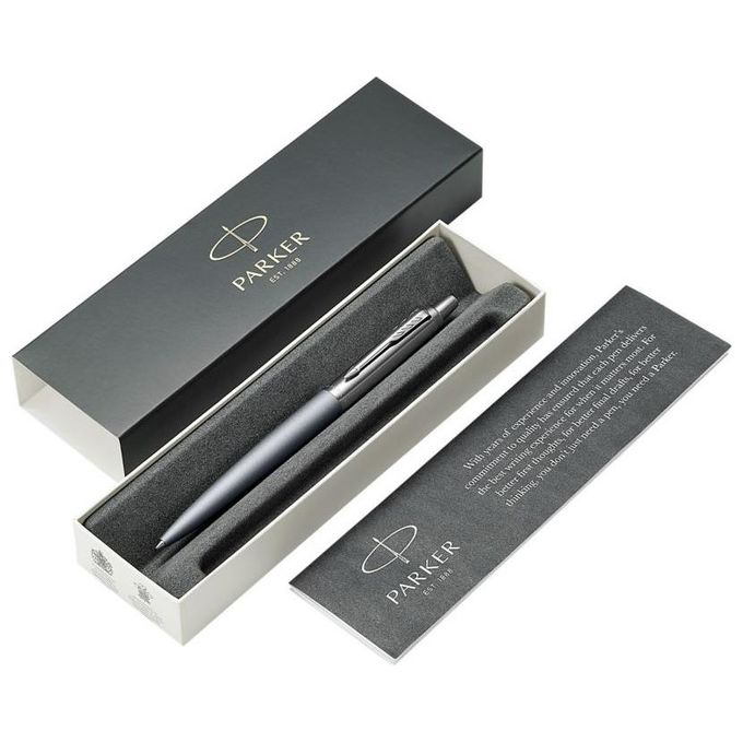 Parker Jotter Penna a Sfera XL Finitura Cromata Punta Media Inchiostro Blu Confezione Regalo Alexandra Matte Grey