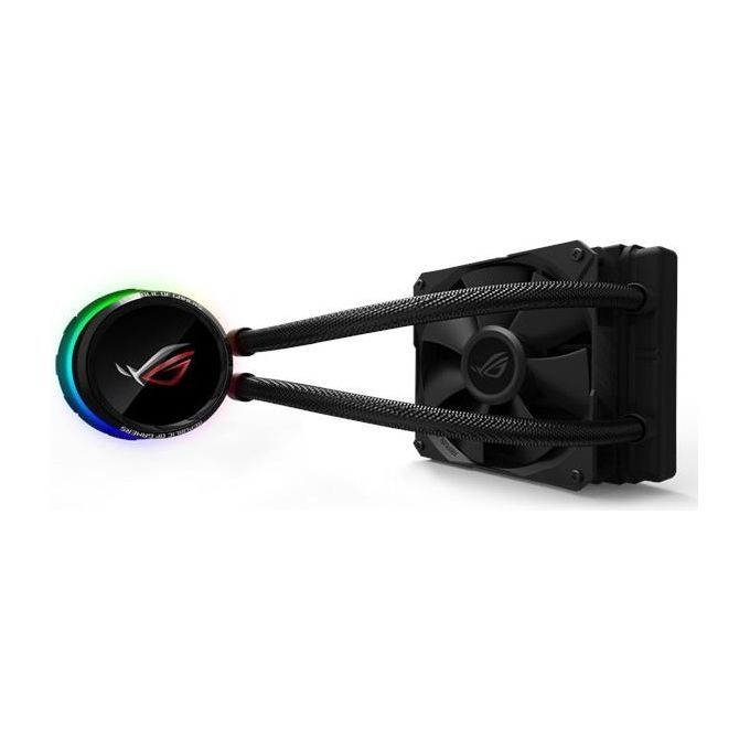 ASUS ROG RYUO 120 Sistema di Raffreddamento per CPU All-In-One Liquid, Display OLED, Aura Sync RGB, 1 Ventola di Raffreddamento da 120 mm, Nero