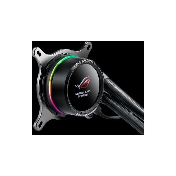ASUS ROG RYUO 120 Sistema di Raffreddamento per CPU All-In-One Liquid, Display OLED, Aura Sync RGB, 1 Ventola di Raffreddamento da 120 mm, Nero