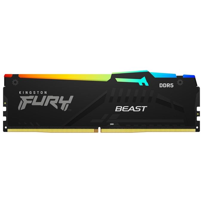 Kingston FURY Beast DDR5 RGB 32Gb 2x16Gb 5600MT-s DDR5 CL36 DIMM Memoria Gaming per Computer Fissi Kit da 2