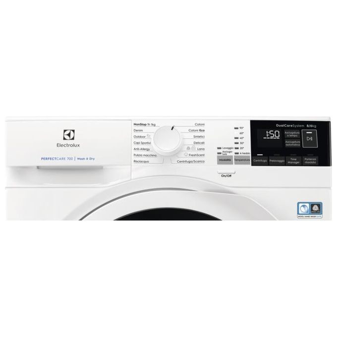 Electrolux EW7W486W Lavasciuga Classe energetica E (A) Capacita' di carico 8-6 Kg Centrifuga 1600 giri DualCare SensiCare
