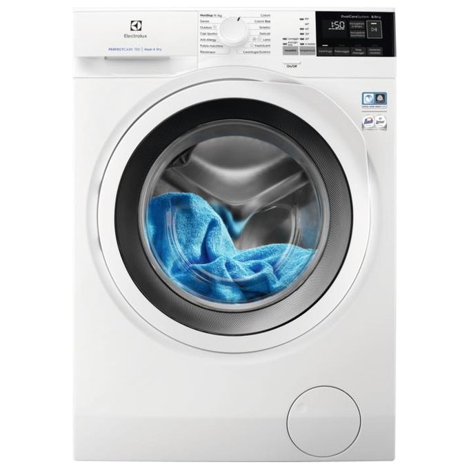 Electrolux EW7W486W Lavasciuga Classe energetica E (A) Capacita' di carico 8-6 Kg Centrifuga 1600 giri DualCare SensiCare