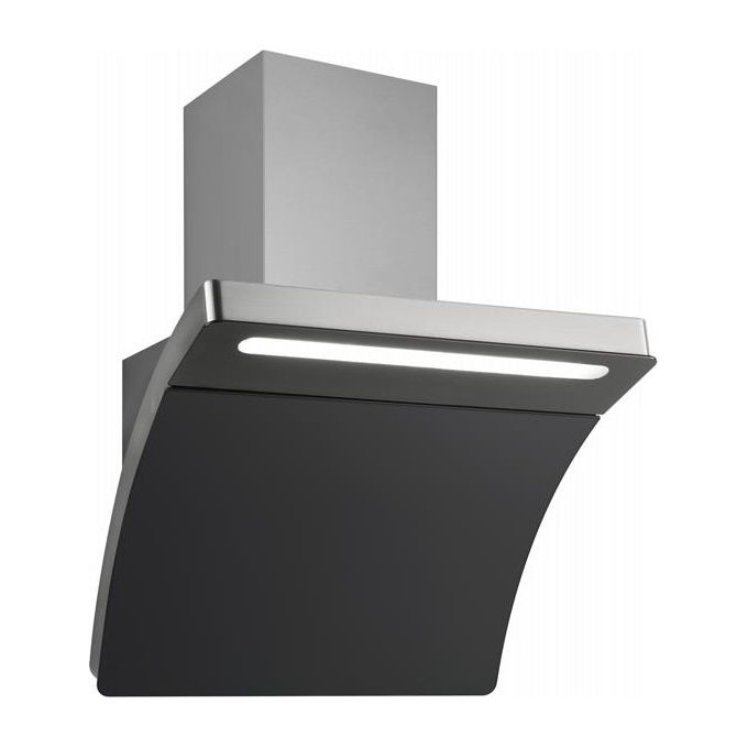 Silverline 3433.8.733.01 Cappa a Parete Aspirante Classe energetica A+ 4 Velocita' Portata 734m3-h 80cm Inox e Vetro Temperato Nero