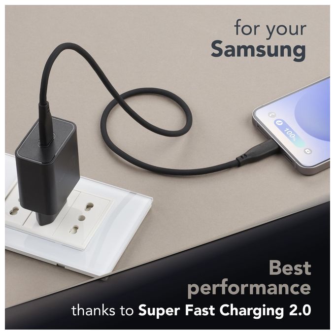 Cellular Line Super Fast Charger PD 45W Caricabatterie da Rete USB-C 45W Nero