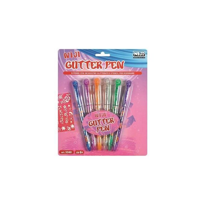 NIJI 6 Penne Glitterate Colorate 3 Stencil