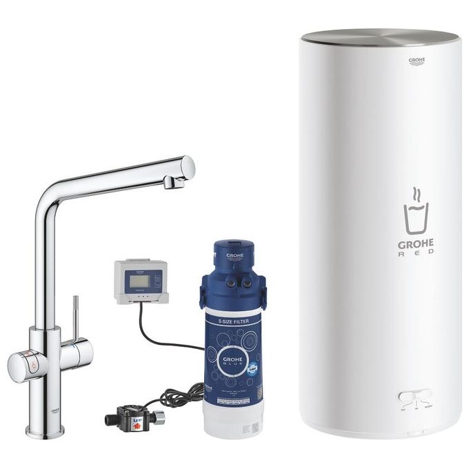 Grohe 30 325 001 Duo Rubinetto Miscelatore monocomando con boiler per erogozione di acqua filtrata bollente istantanea Cromo