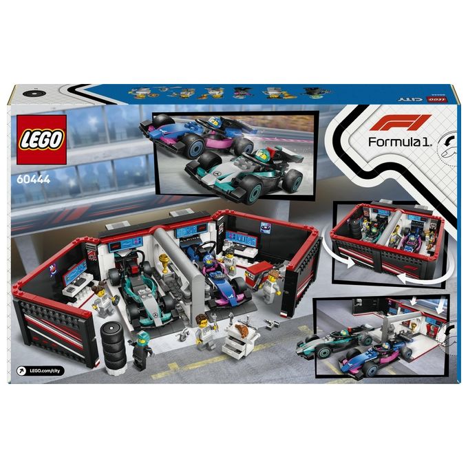 LEGO City Formula 1 Garage con monoposto Mercedes-AMG e Alpine F1 60444