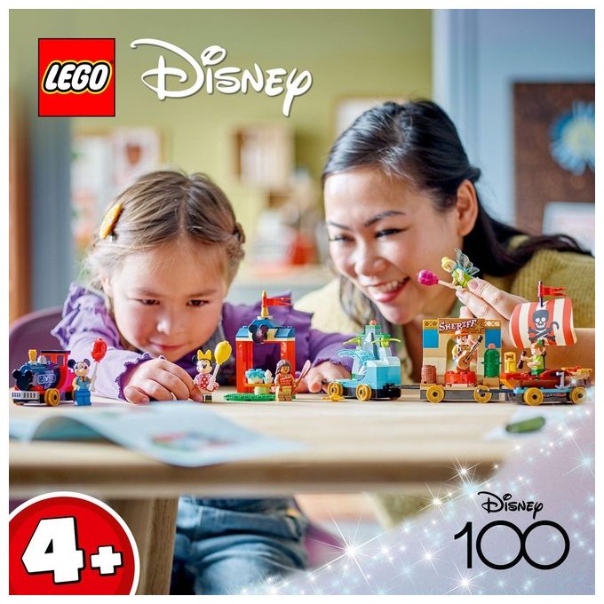 LEGO Disney 43212 Treno delle Celebrazioni Disney 100° Anniversario con Carri Giocattolo e Figure di Topolino e Minnie