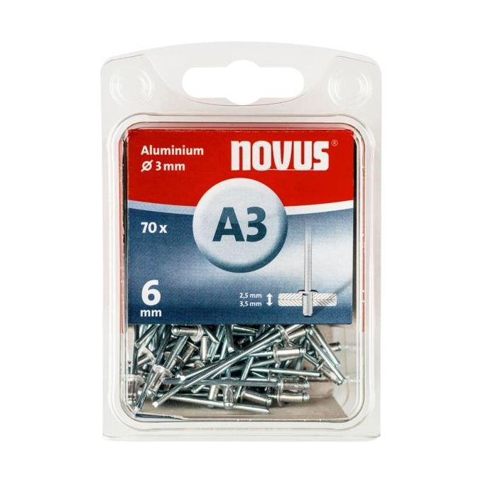 Novus Rivetti Ciechi A 3 X 6 Alu 70 Pezzi