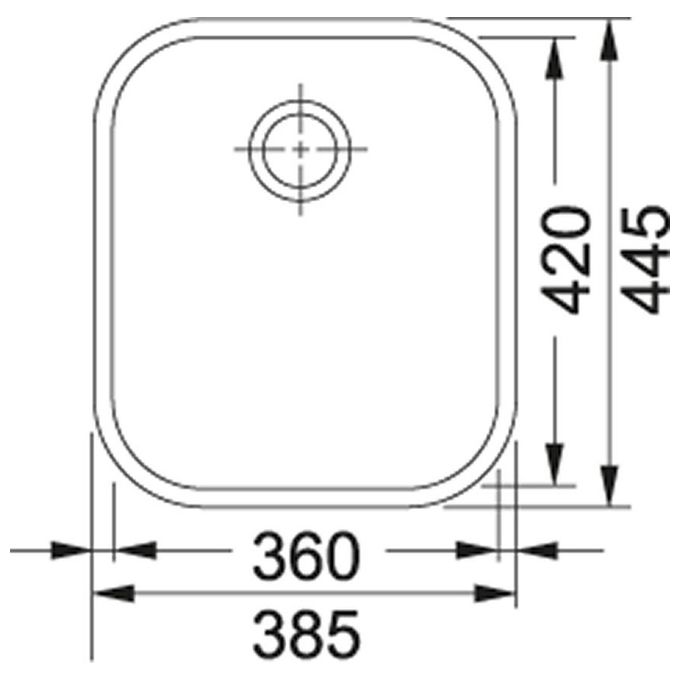 Franke ZOX 110 Zodiaco Lavello Acciaio Inox Spazzolato da Incasso Sottotop 1 Vasca 38,5x35,2cm 122.0021.441