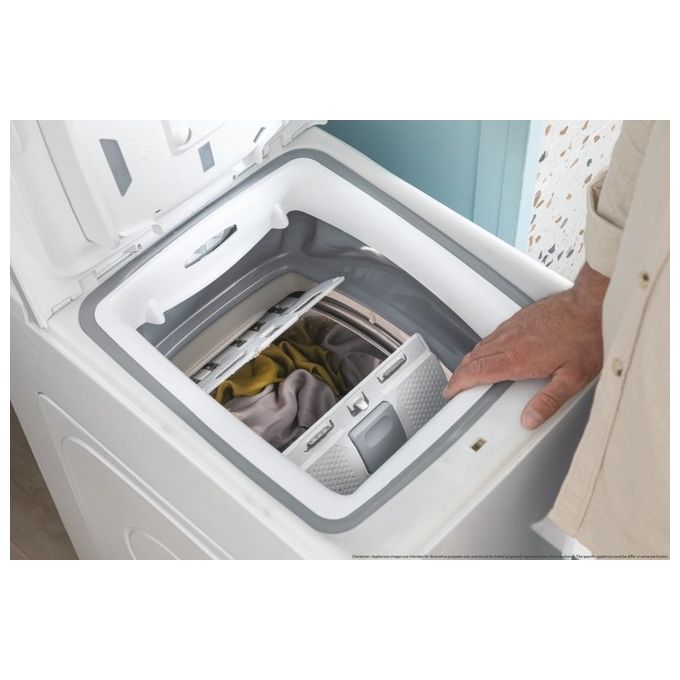 Candy TCA263D3-S Prowash 300 - Lavatrice a carica dall'alto 6 kg, 1200 rpm, Classe C, Wi-Fi, Cicli rapidi 14-59 min, AI Weight Sense, (86×41×60 cm), Bianco