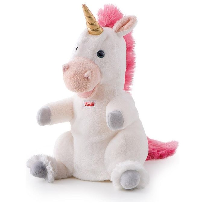 Trudi Peluche Puppets Marionetta Unicorno Bianco