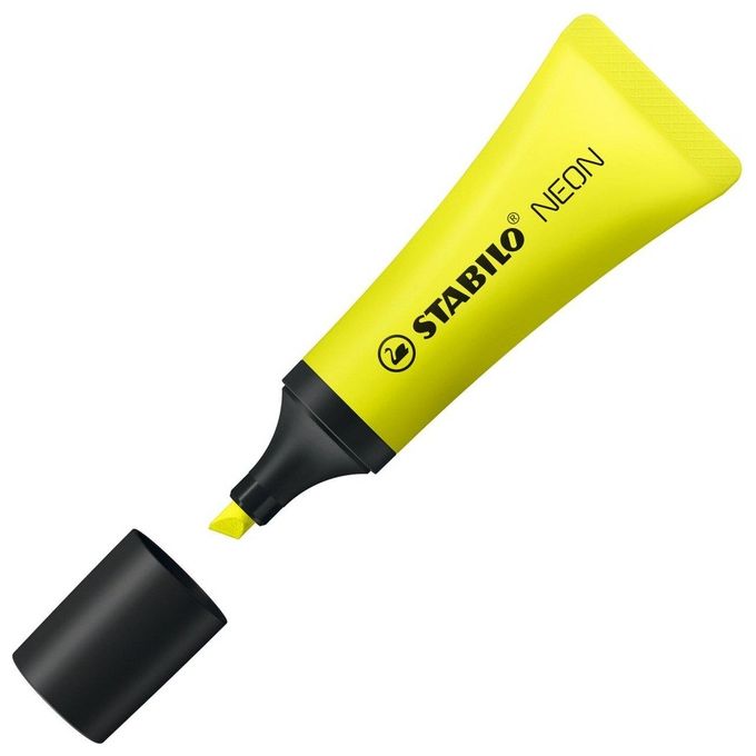 Evidenziatore - STABILO NEON - Retina da 4 - Giallo-Verde-Arancio-Rosa