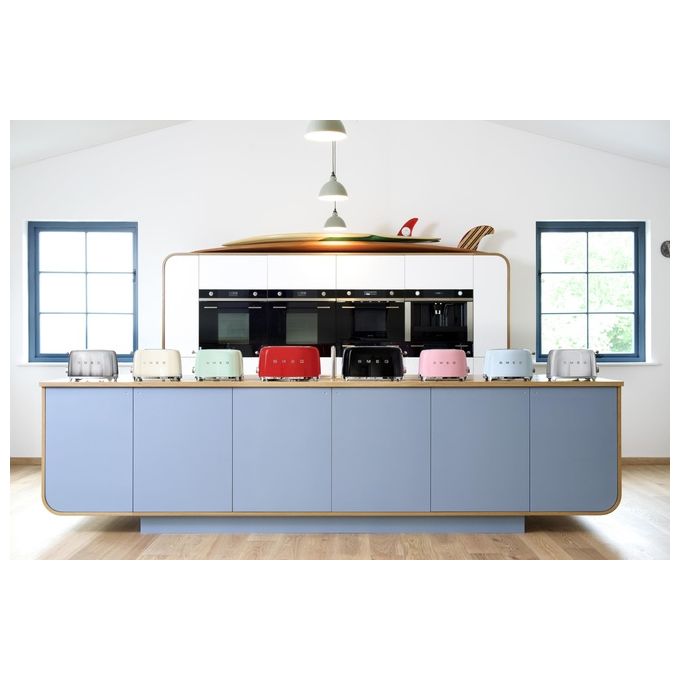 Smeg TSF02RDEU Estetica 50's Style Tostapane 4 Fette 6 Livelli di Doratura Rosso