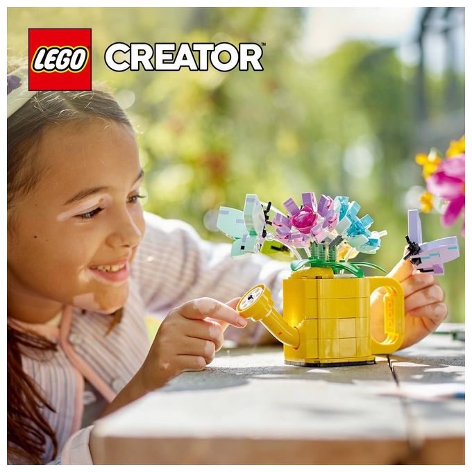 LEGO Creator 31149 3in1 Innaffiatoio con Fiori Finti Trasformabile in Stivale o in 2 Uccelli con Trespolo, Giochi per Bambini 8+