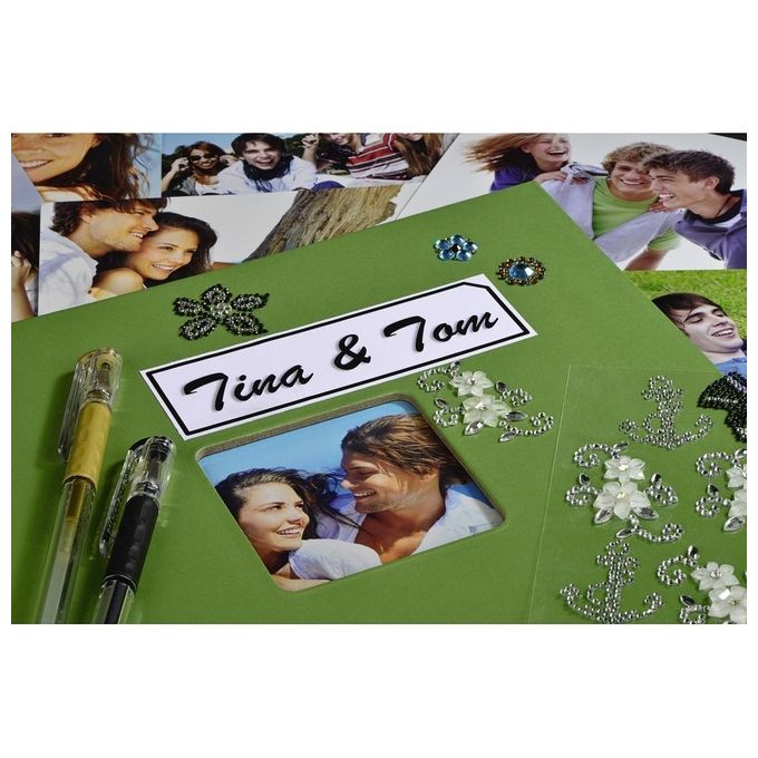 Hama Fine Art Album Fotografico e Portalistino a Spirale Verde 36x32cm 50 Pagine Nere