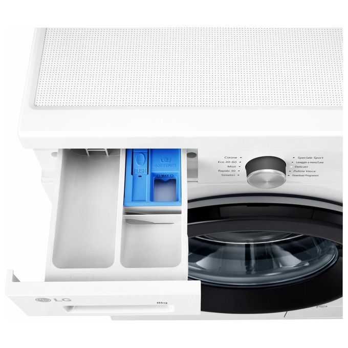 LG F4NX1008NWK Serie X1 Lavatrice Frontale 8 Kg 1400 rpm Classe A 6 Motion Wi-Fi Allergy Care (85x60x55 cm) colore Bianco