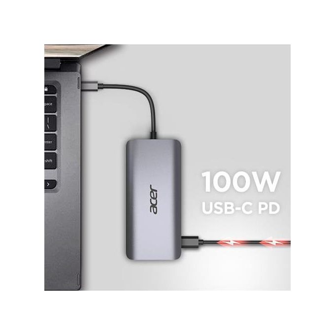 ACER Mini Dock 12 in 1 Replicatore di Porte e Docking Station per Notebook Cablato Usb 3.2 Gen 1 Type-C Argento