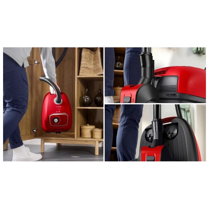 Bosch BGB41PET1 Serie 4 Aspirapolvere con Sacco a Traino Potenza 600 Watt Capacita' 4 Litri ProAnimal colore Rosso