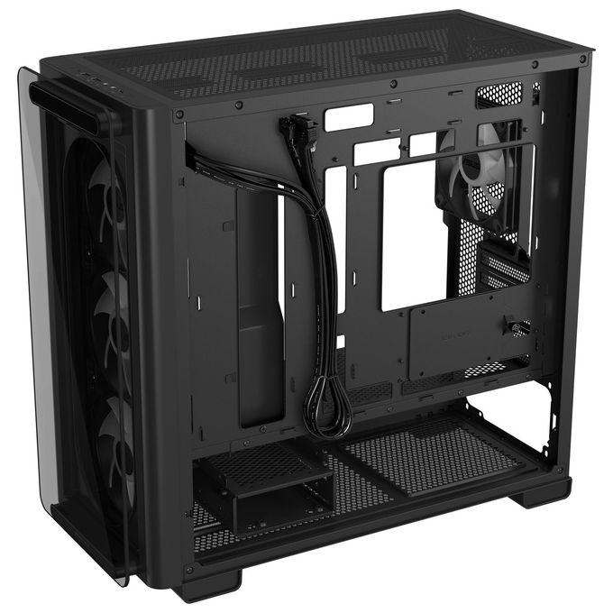 ASUS A23 PLUS TG ARGB BLACK Case Micro-ATX Supporto per Schede Madri con Connettori Nascosti Radiatori da 360 mm e Schede Grafiche da 380 mm 4 Ventole ARGB Preinstallate Nero