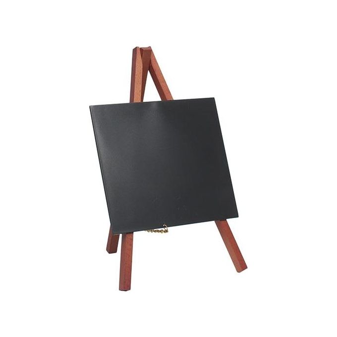 Lavagna da tavolo mini con cavalletto 24x15 in mogano con pennarello bianco