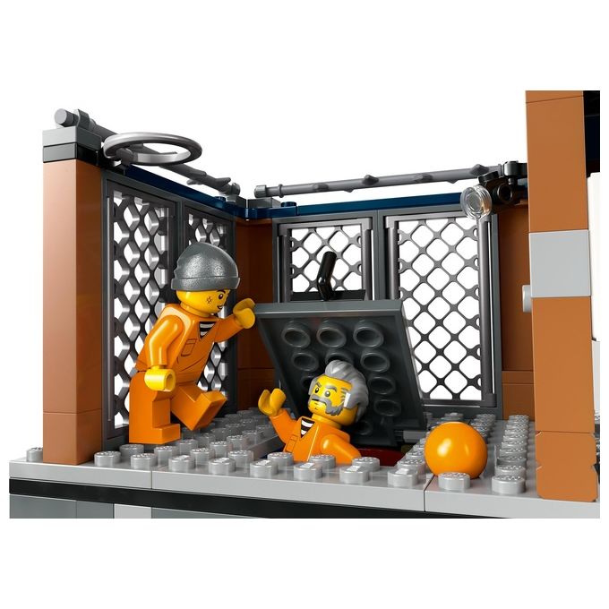 LEGO City 60419 Prigione sull'Isola della Polizia, Giocattolo ricco di Funzioni con Elicottero, Barca, Gommone e 7 Minifigure