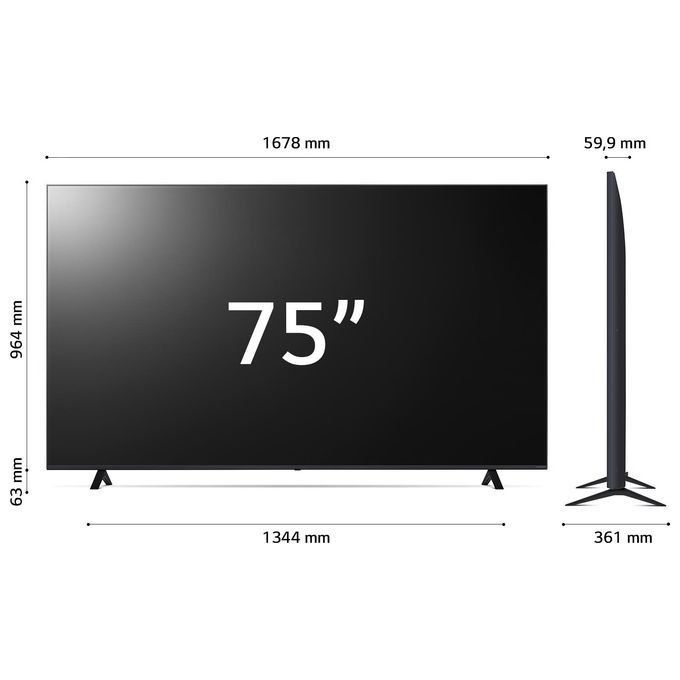 Lg 75NANO82T6B NanoCell Tv 75 pollici 4K 3 HDMI Smart TV 2024 Webos