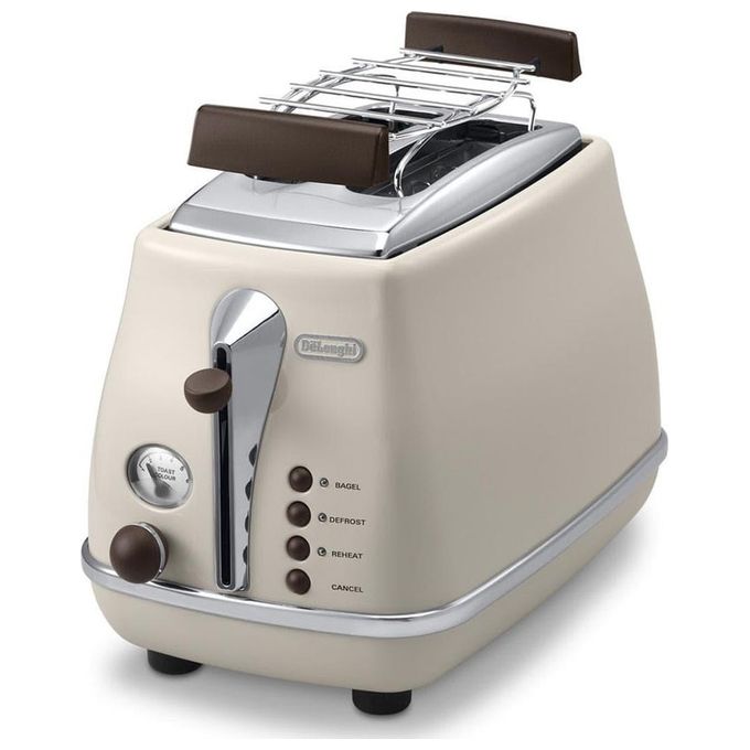 DeLonghi CTOV2103.BG Tostapane a 2 Scomparti Potenza 900 W Vintage Crema