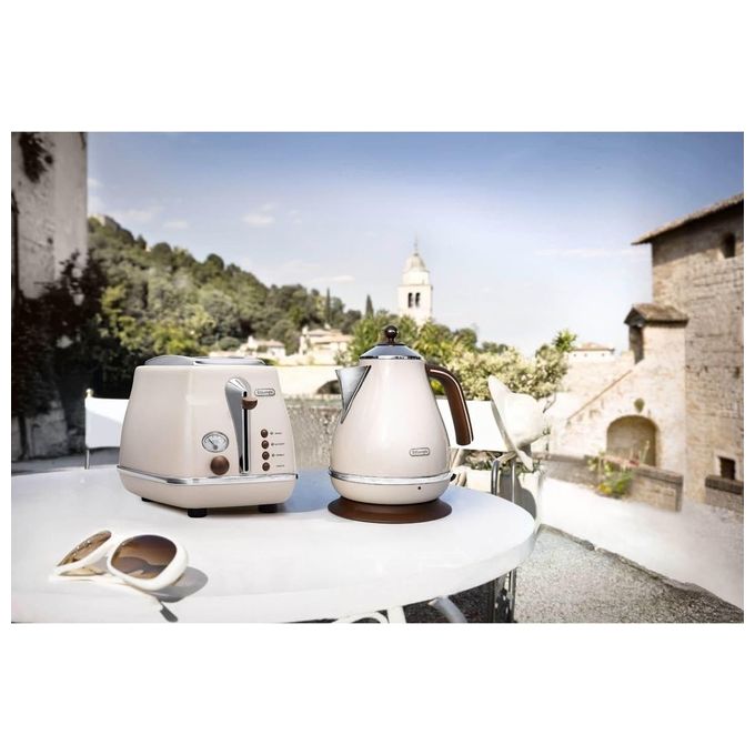 DeLonghi CTOV2103.BG Tostapane a 2 Scomparti Potenza 900 W Vintage Crema