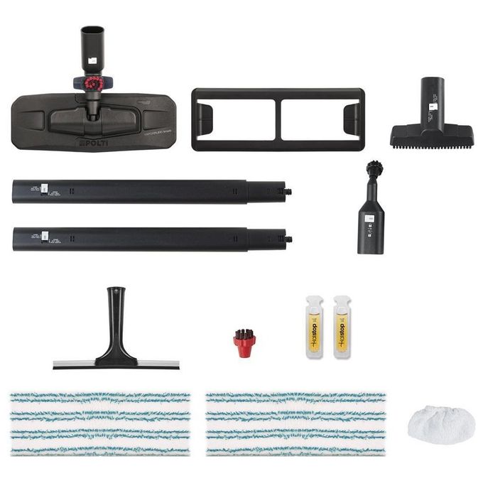 Polti PTEU0279 Vaporetto Pro 85_Flexi Pulitore a Vapore Capacita' 1,3 Litri Potenza 1100 W Spazzola Vaporflexi Nero-Rosso